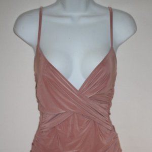 FEMME LUXE Pink Ruched Strappy Body Con Evening Dress Uk 12